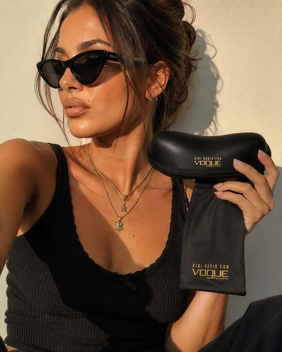 Gigi Hadid x Vogue Cat Eye Sunglasses Black VO5211-S W44/87